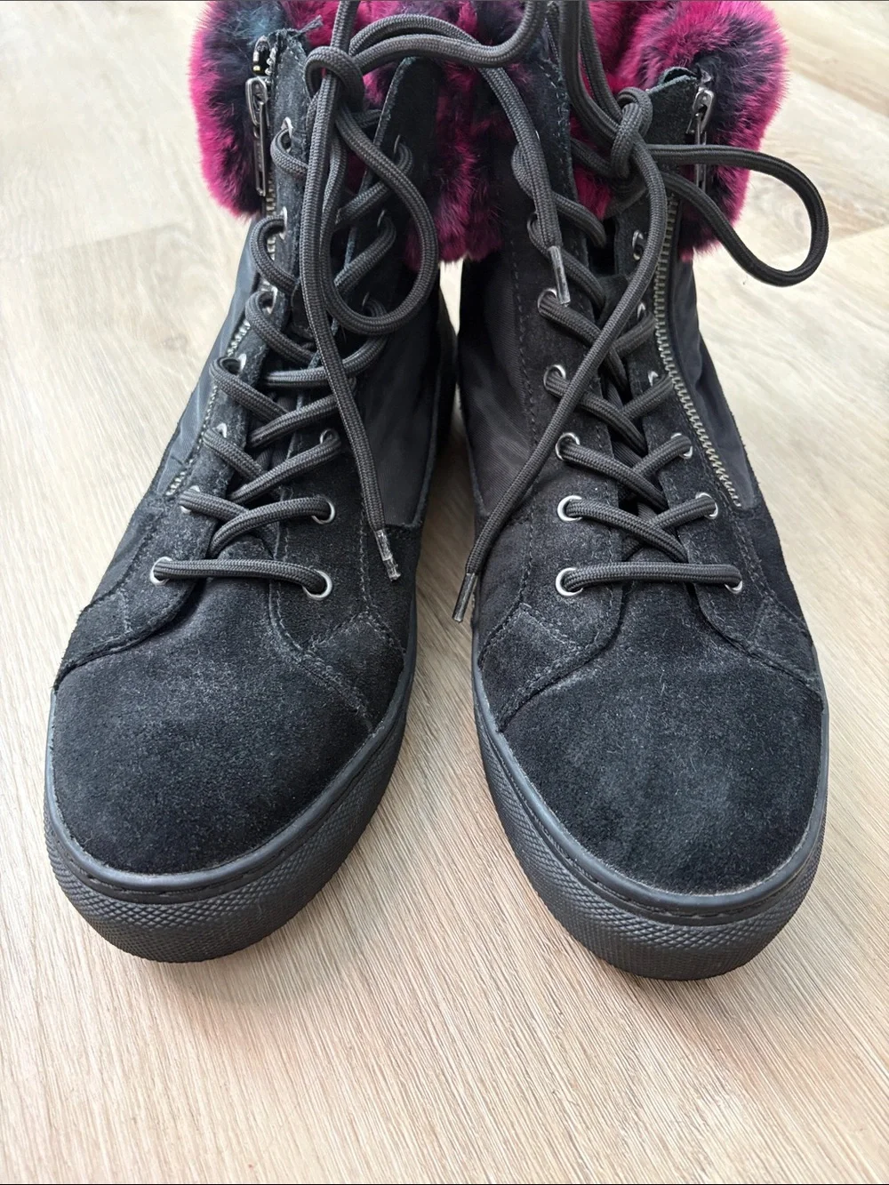 Cougar Danica Suede Waterproof Real Rabbit Fur Winter Sneaker Boot 10 cozy warm - Picture 3 of 8